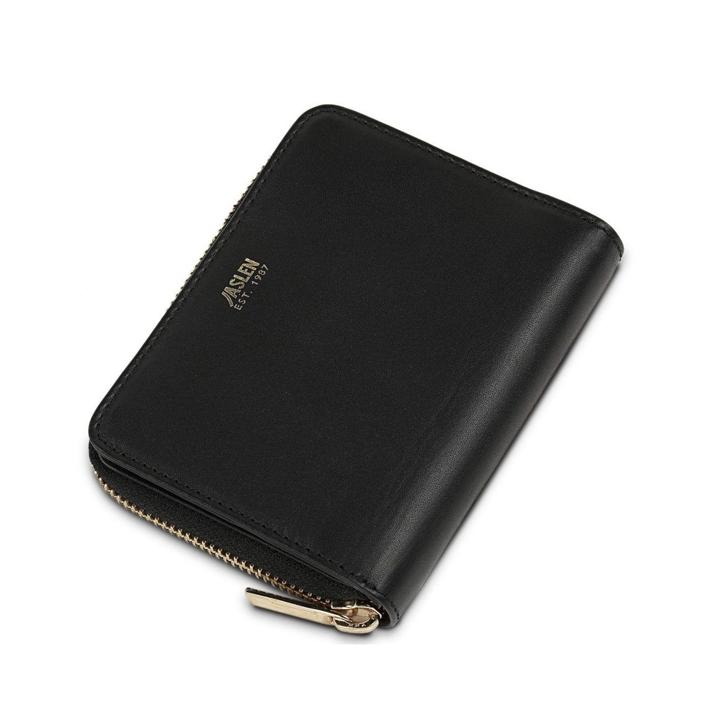 Cartera de piel mujer Jaslen negro tumbada