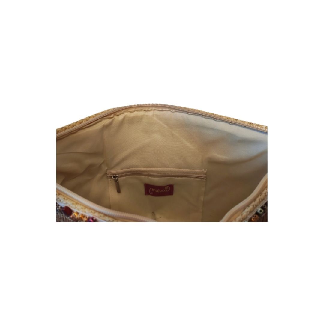 Bolso de rafia Maluca con flecos y abalorios bolsos interior Bolso de rafia Maluca con flecos y abalorios bolsos interior