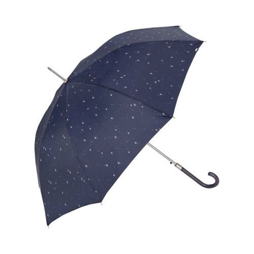 Paraguas largo de mujer estampado de firmamento de C-Collection abierto