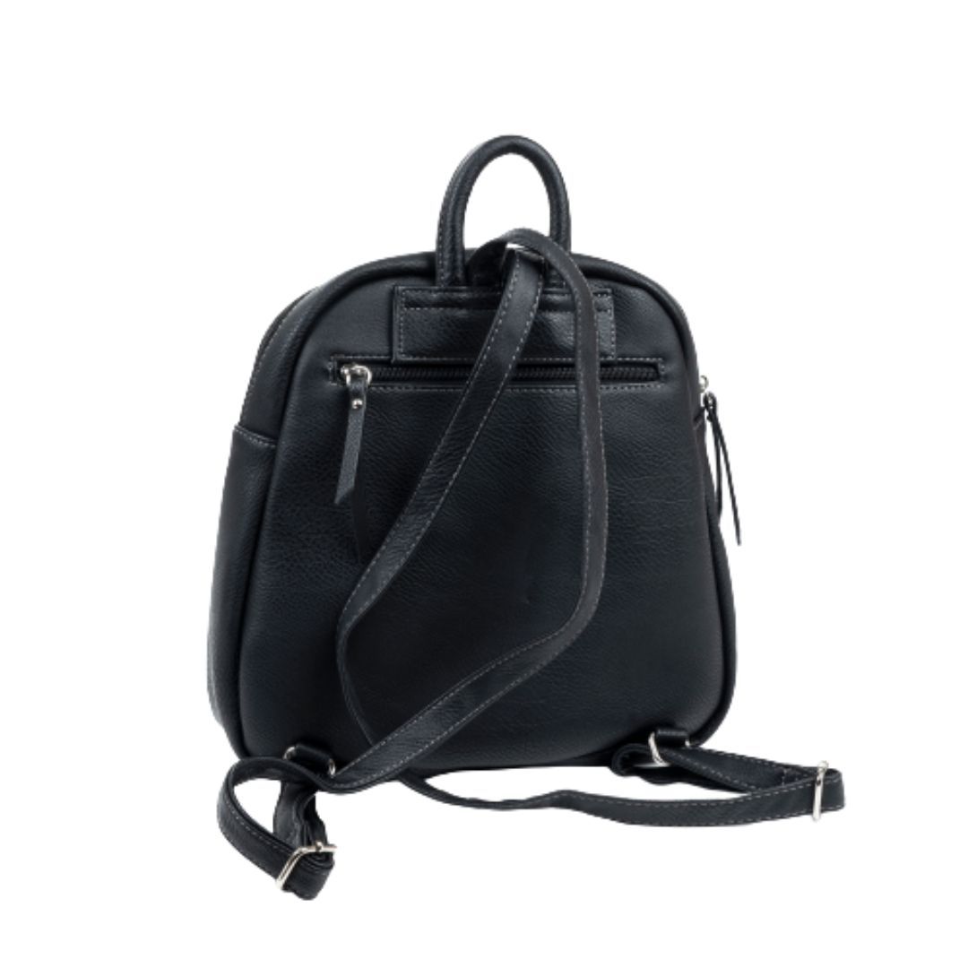 Mochila negra con bolsillos Matties parte trasera Mochila negra con bolsillos Matties parte trasera