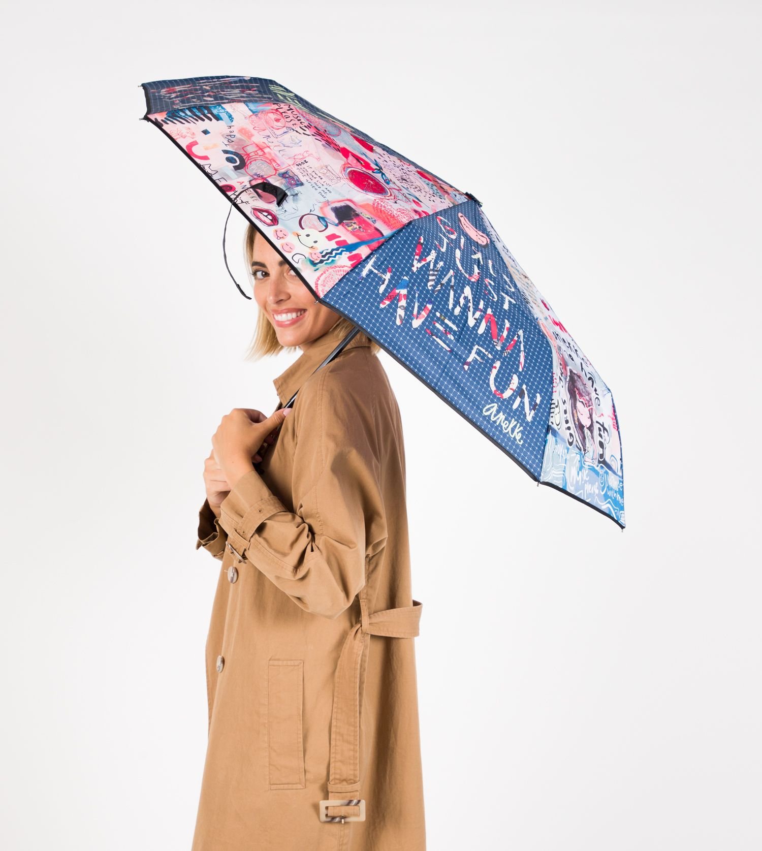 Paraguas plegable automático Anekke Fun & Music modelo lateral