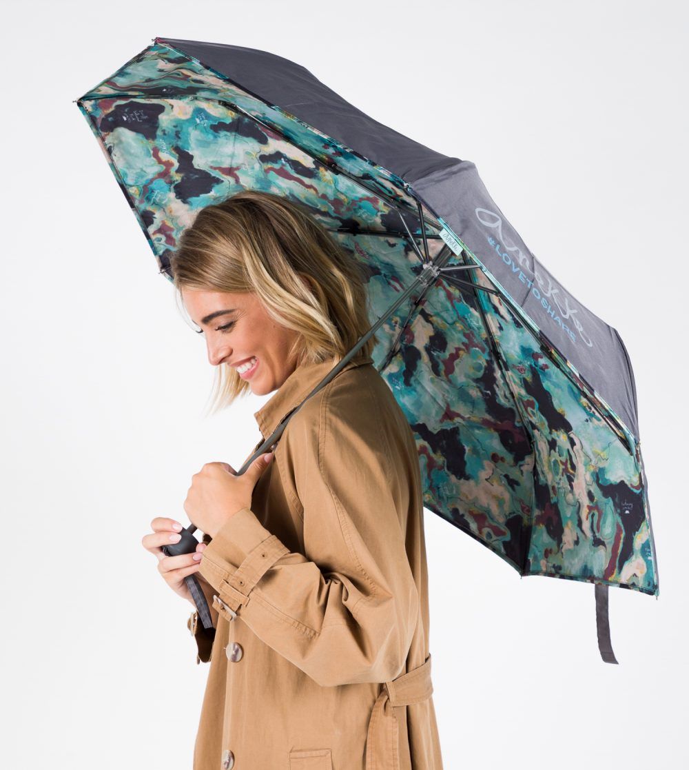 Paraguas plegable manual Anekke Woods modelo lateral