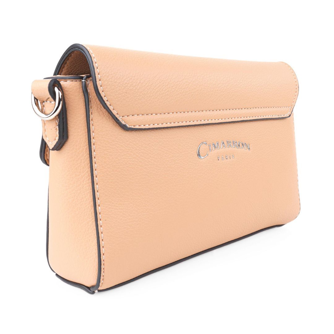 Bolso bandolera de mujer con solapa Cimarron camel trasera Bolso bandolera de mujer con solapa Cimarron camel trasera