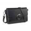 Bolso bandolera de mujer con solapa Cimarron negro ladeado con bandolera de polipiel Bolso bandolera de mujer con solapa Cimarron negro ladeado con bandolera de polipiel