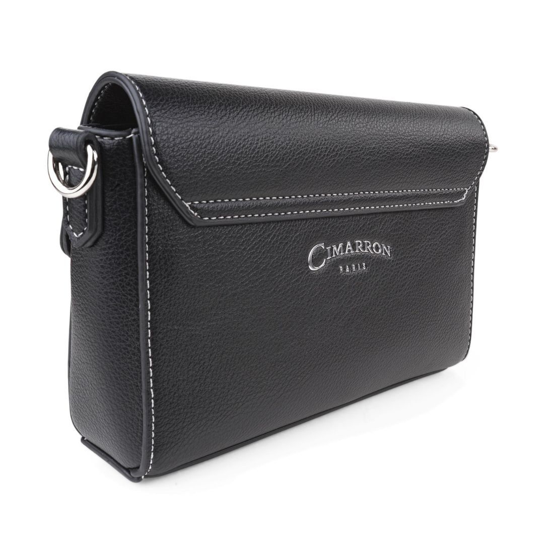 Bolso bandolera de mujer con solapa Cimarron negro trasera Bolso bandolera de mujer con solapa Cimarron negro trasera