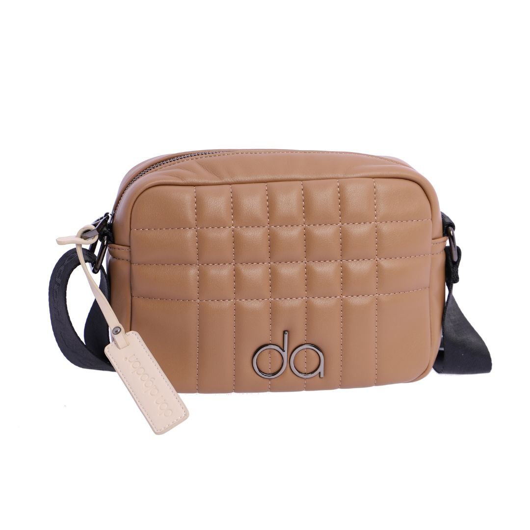 Bolso bandolera pequeño Don Algodon camel frontal Bolso bandolera pequeño Don Algodon camel frontal