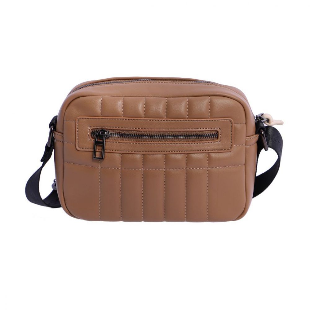 Bolso bandolera pequeño Don Algodon camel trasera