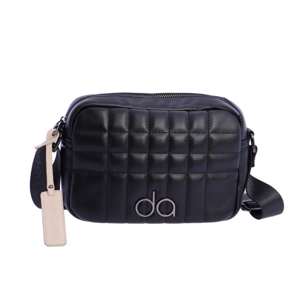 Bolso bandolera pequeño Don Algodon negro frontal