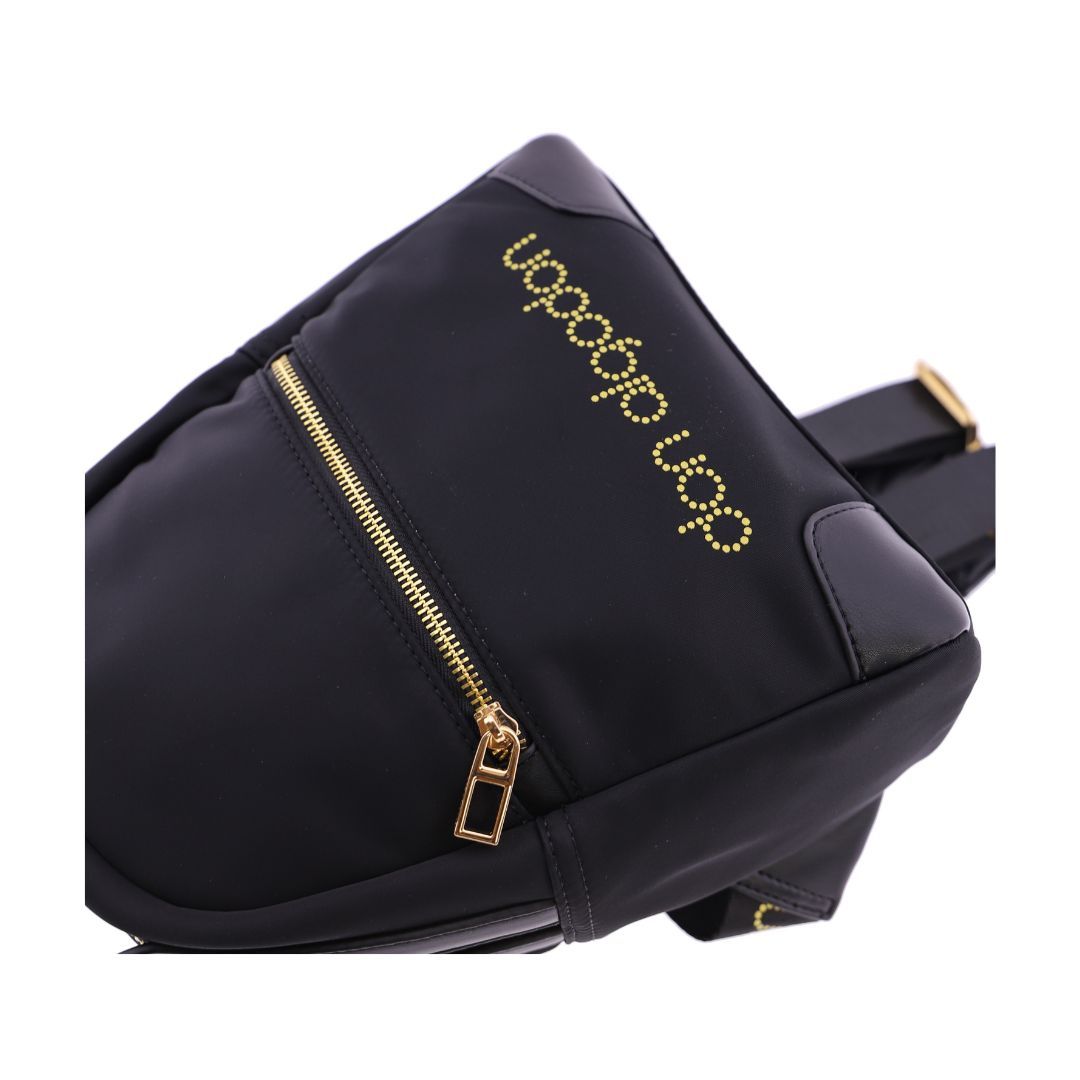 Mochila de tela negra de Don Algodon detalle de bolso