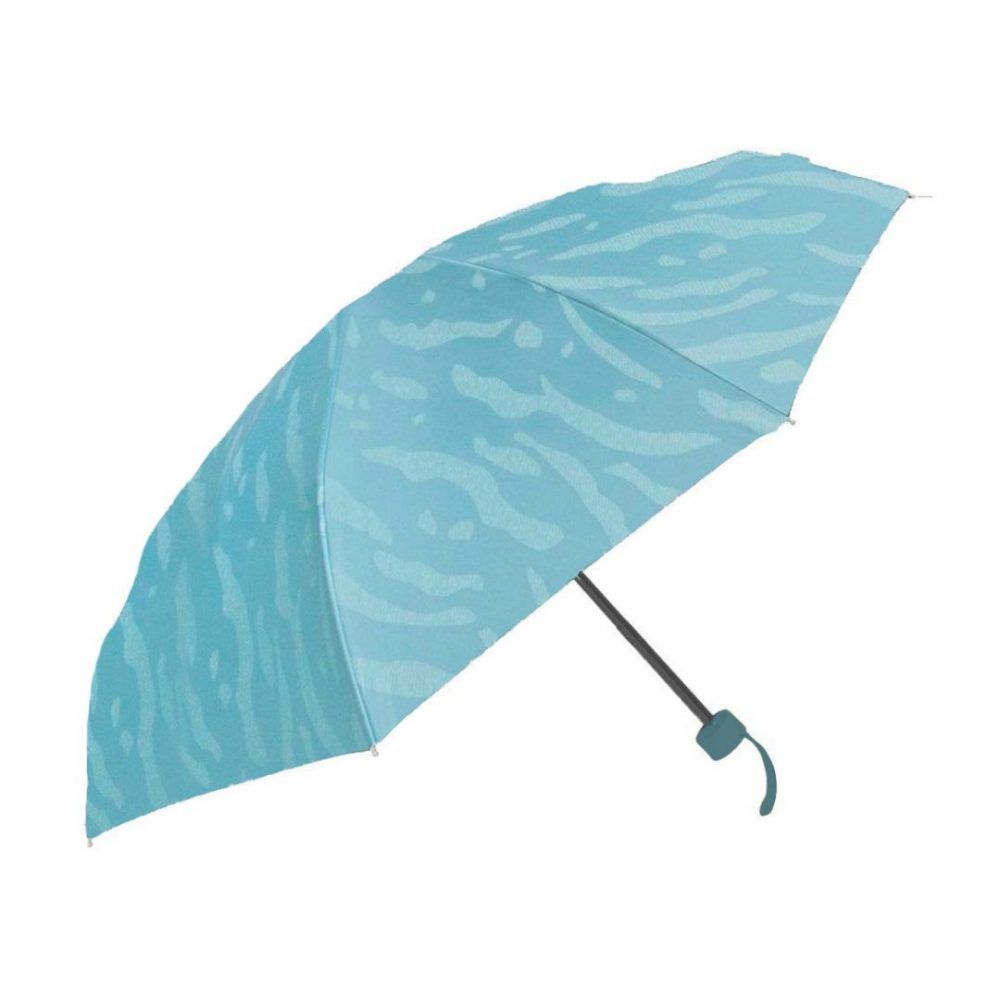 Paraguas plegable de mujer animal print azul claro de M&P abierto
