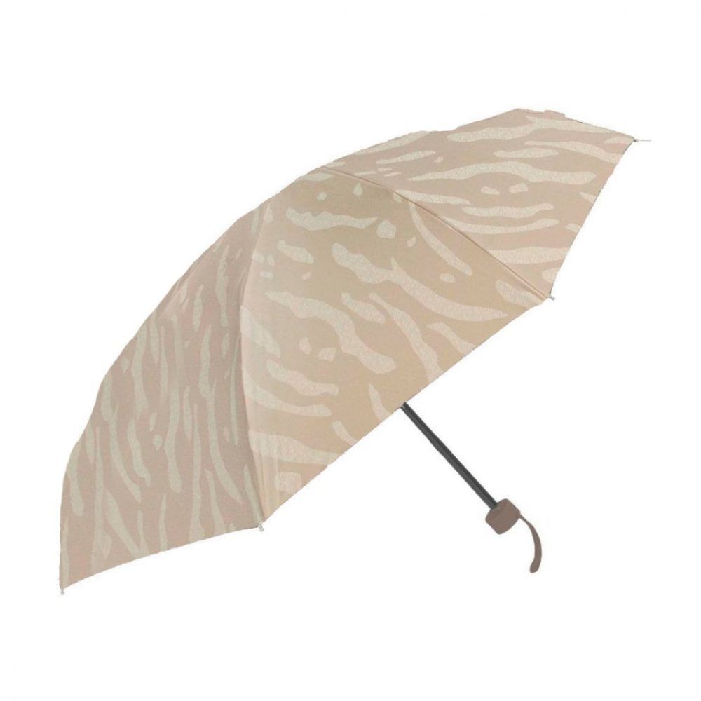 Paraguas plegable de mujer animal print beige de M&P abierto