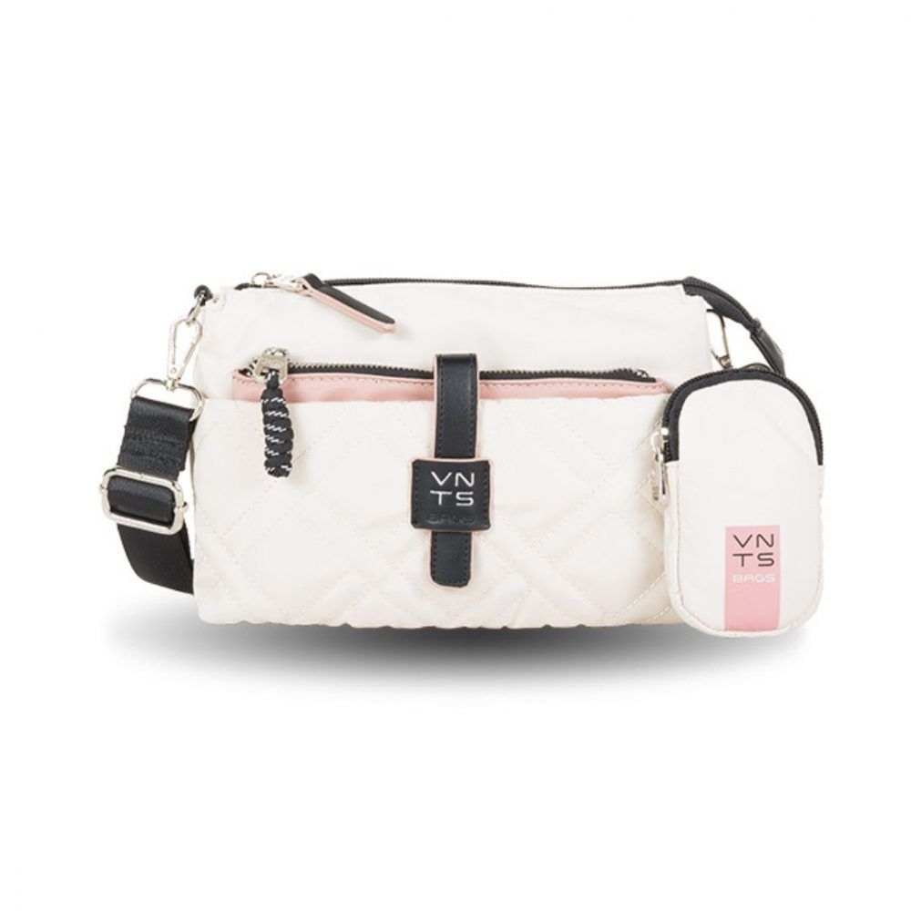 Bolso bandolera de tela pequeño beige de Ventis