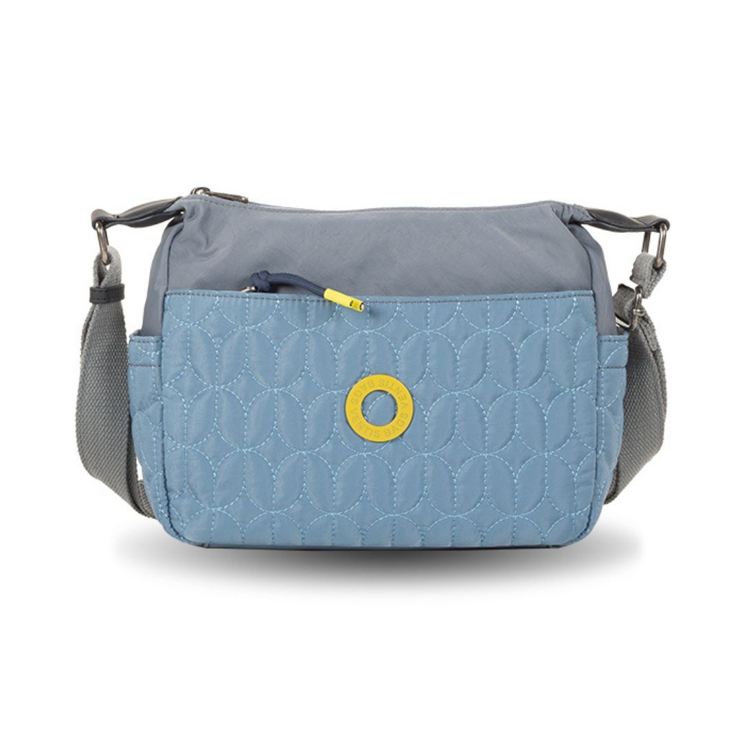 Bolso bandolera multibolsillos de tela Ventis azul frontal Bolso bandolera multibolsillos de tela Ventis azul frontal