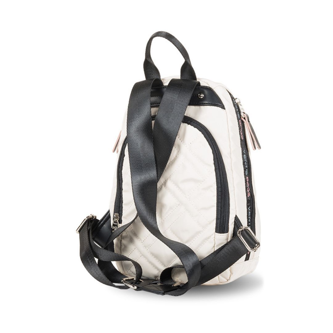 Mochila antirrobo de tela Ventis beige trasera