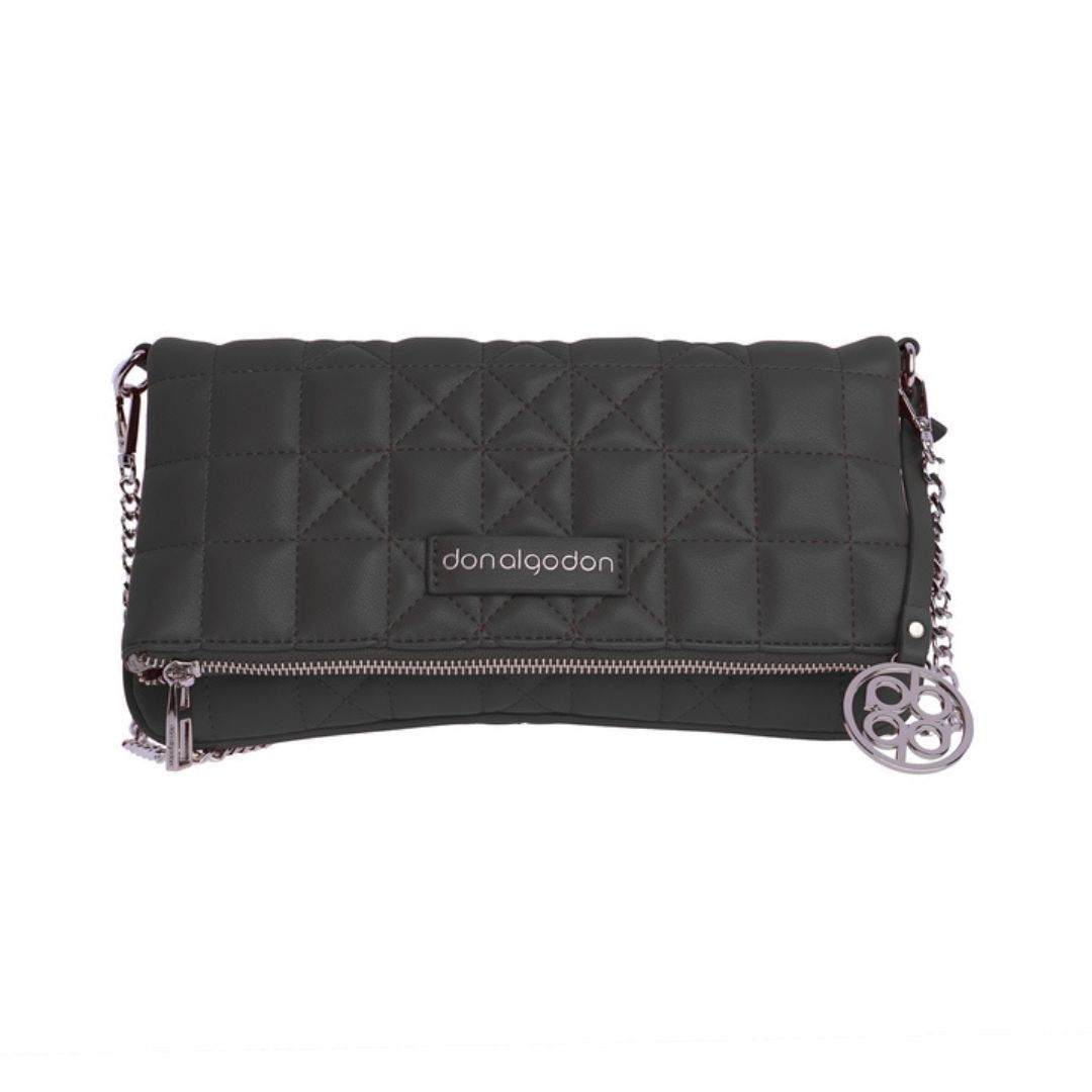 Bolso bandolera acolchado Don Algodon negro frontal