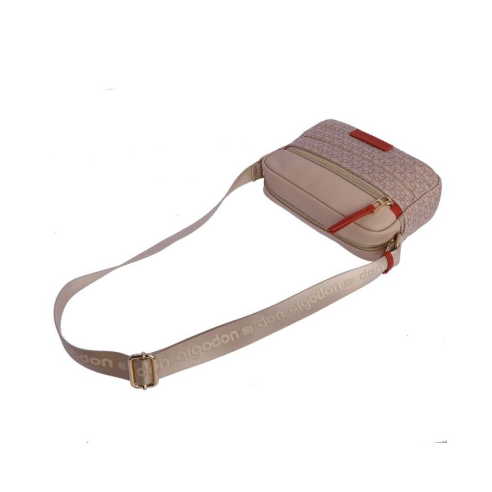 Bolso bandolera beige don algodon detalle de bandolera
