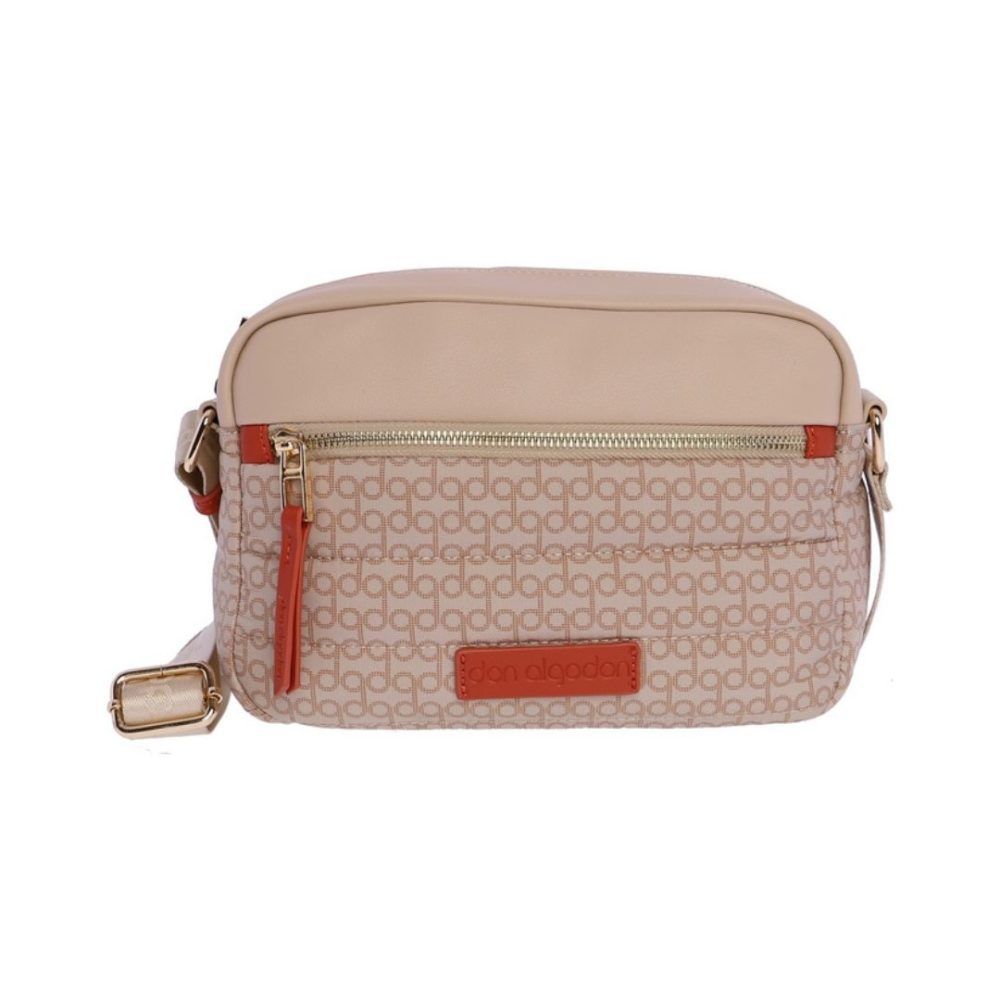 Bolso bandolera beige don algodon frontal
