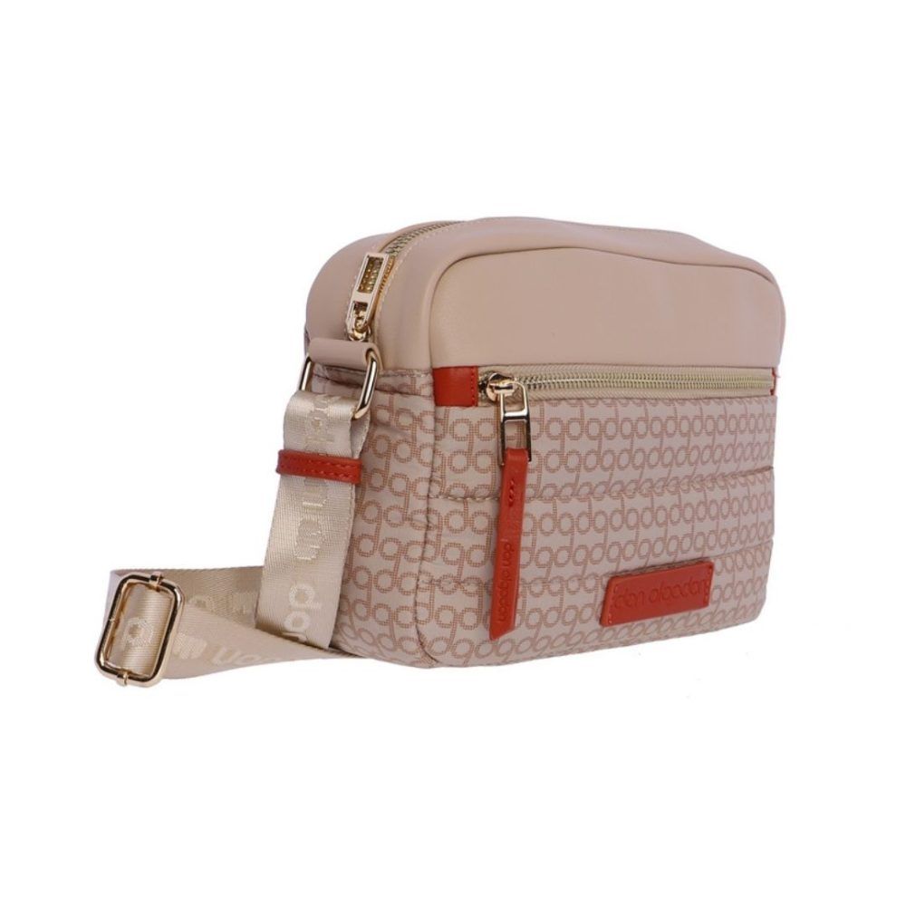 Bolso bandolera beige don algodon lateral