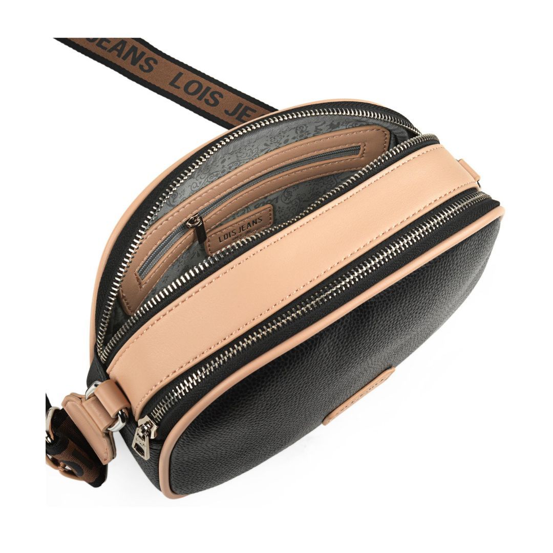 Bolso bandolera doble compartimento Lois detalle de bolso interior Bolso bandolera doble compartimento Lois detalle de bolso interior