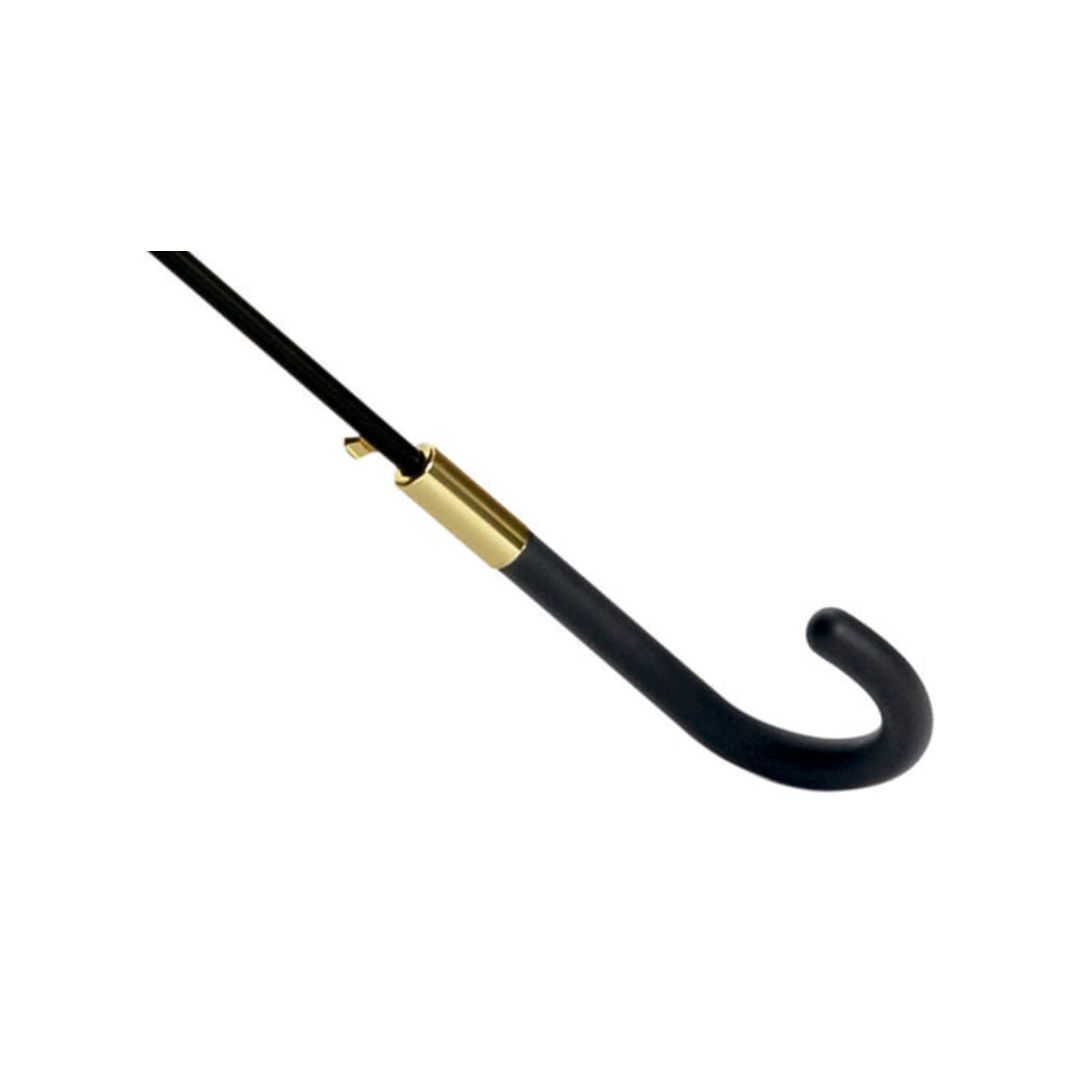 Paraguas largo de mujer con estampado de hojas MP negro detalle de puño