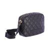 Bolso acolchado con bandolera Don Algodon negro lateral detalle de crenallera Bolso acolchado con bandolera Don Algodon negro lateral detalle de crenallera