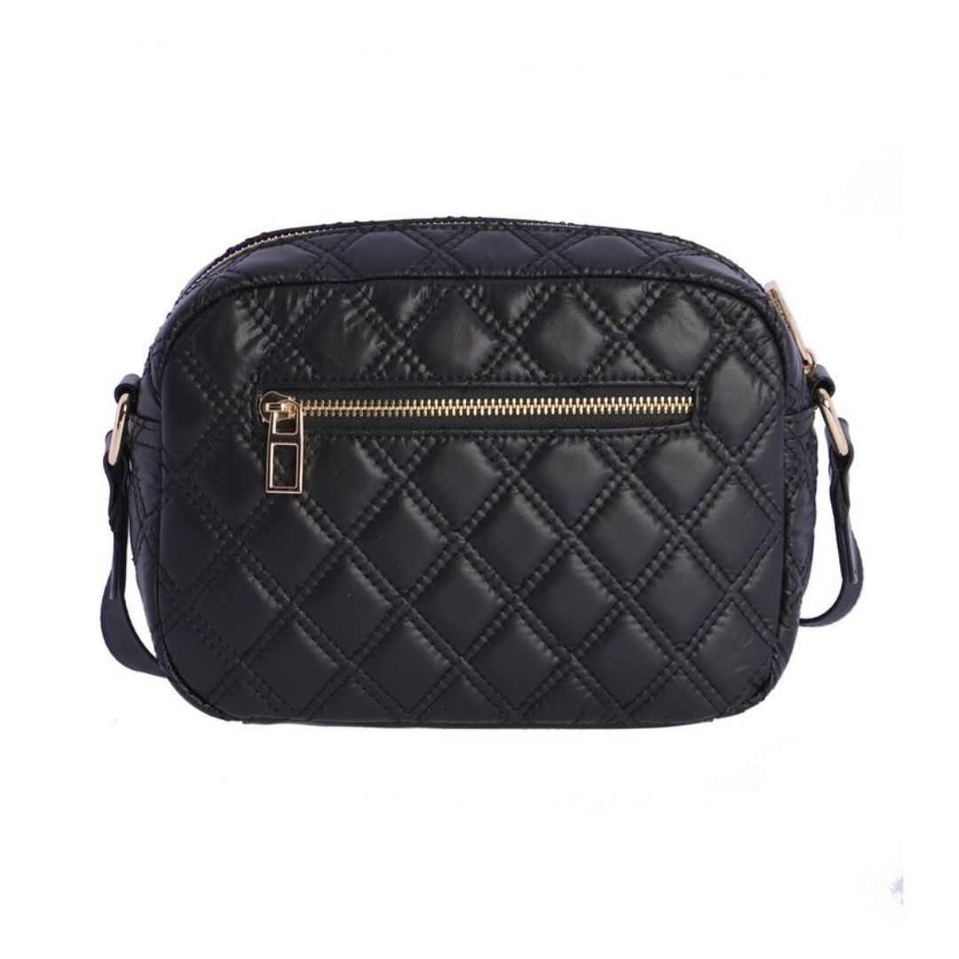 Bolso acolchado con bandolera Don Algodon negro trasera Bolso acolchado con bandolera Don Algodon negro trasera