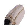 Bolso bandolera acolchado con bolsillos Don Algodon marfil detalle de cremalleras Bolso bandolera acolchado con bolsillos Don Algodon marfil detalle de cremalleras