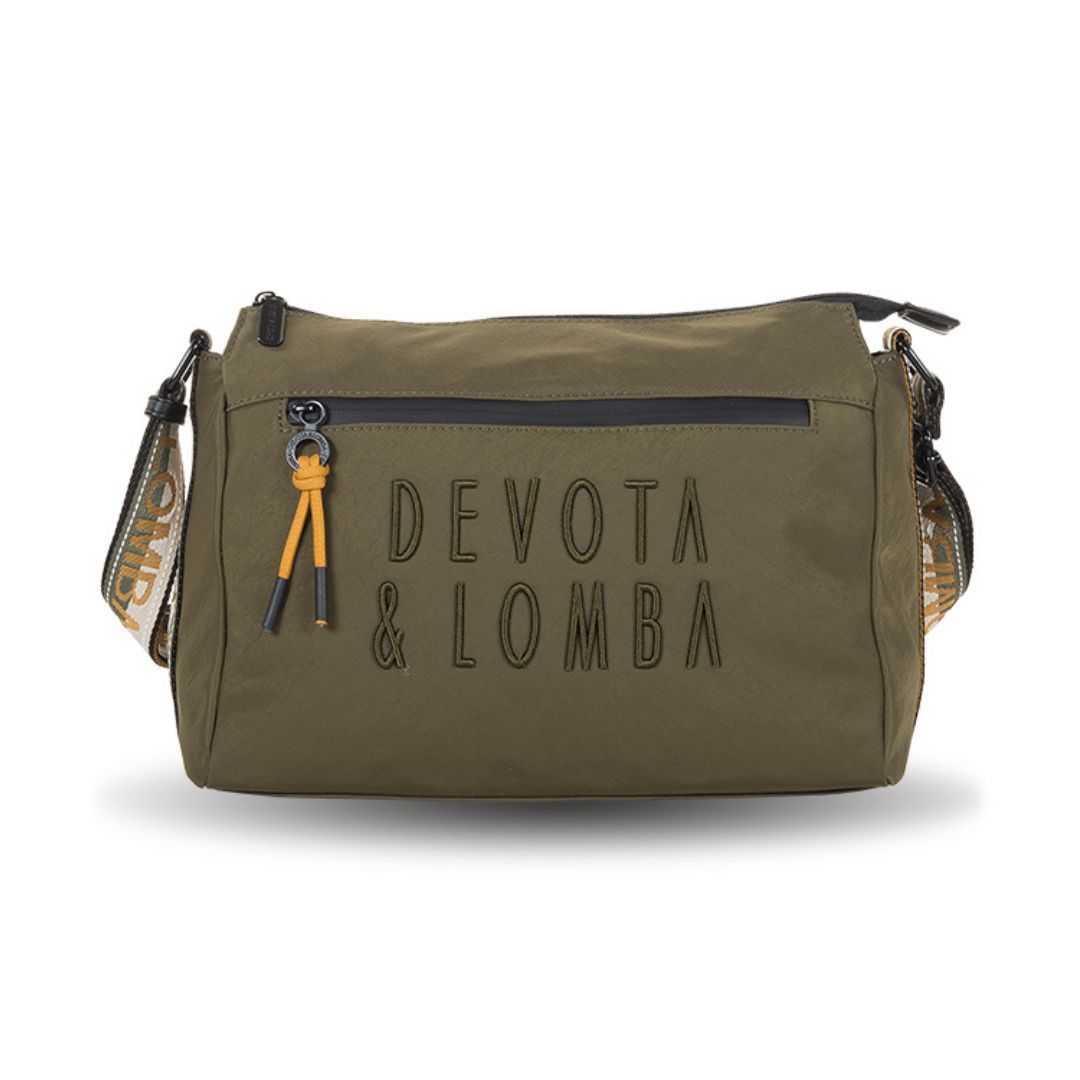 Bolso bandolera de tela Devota y Lomba con logo kaki Bolso bandolera de tela Devota y Lomba con logo kaki