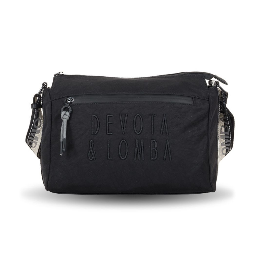Bolso bandolera de tela Devota y Lomba con logo negro Bolso bandolera de tela Devota y Lomba con logo negro