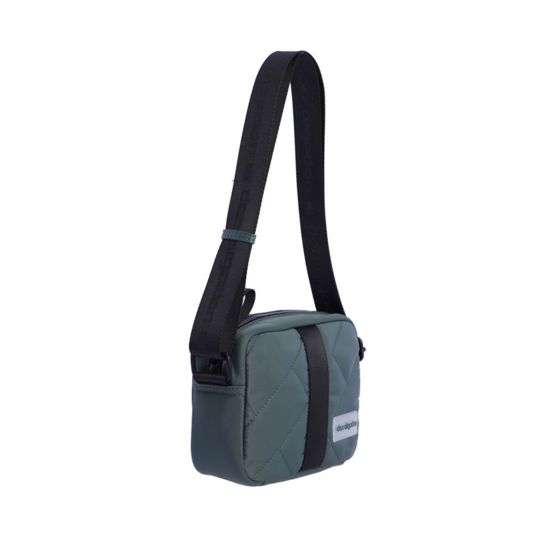 Bolso bandolera de tela Don Algodon verde lateral