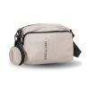 Bolso bandolera de tela multibolsillos Devota y Lomba taupe lateral Bolso bandolera de tela multibolsillos Devota y Lomba taupe lateral