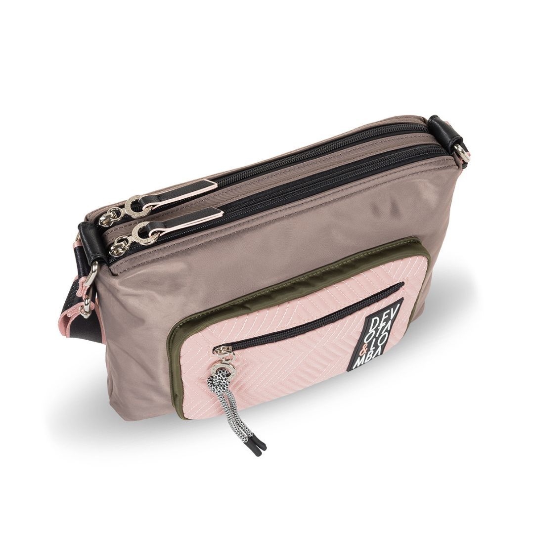 Bandolera Spell doble compartimento Devota y Lomba detalle de compartimentos