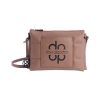 Bolso bandolera Don Algodon triple compartimento camel frontal Bolso bandolera Don Algodon triple compartimento camel frontal