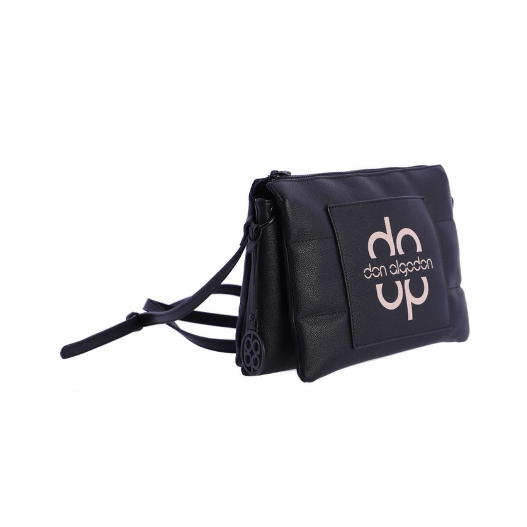 Bolso bandolera Don Algodon triple compartimento negro lateral Bolso bandolera Don Algodon triple compartimento negro lateral