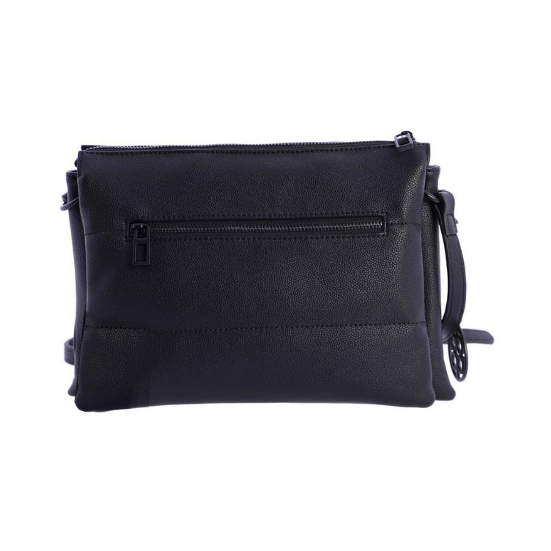 Bolso bandolera Don Algodon triple compartimento negro trasera Bolso bandolera Don Algodon triple compartimento negro trasera