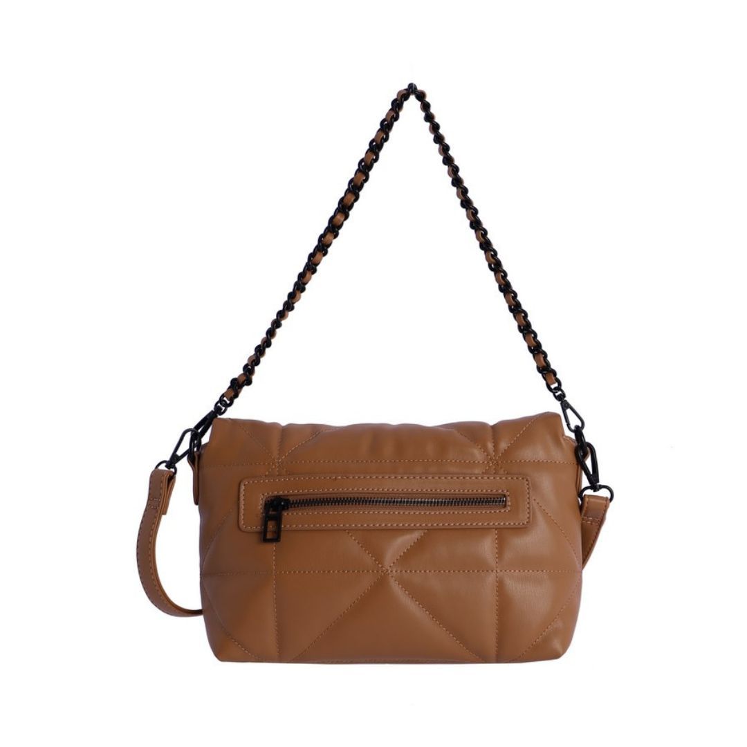 Bolso Don Algodón acolchado con solapa camel trasera Bolso Don Algodón acolchado con solapa camel trasera