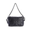 Bolso Don Algodón acolchado con solapa negro trasera Bolso Don Algodón acolchado con solapa negro trasera