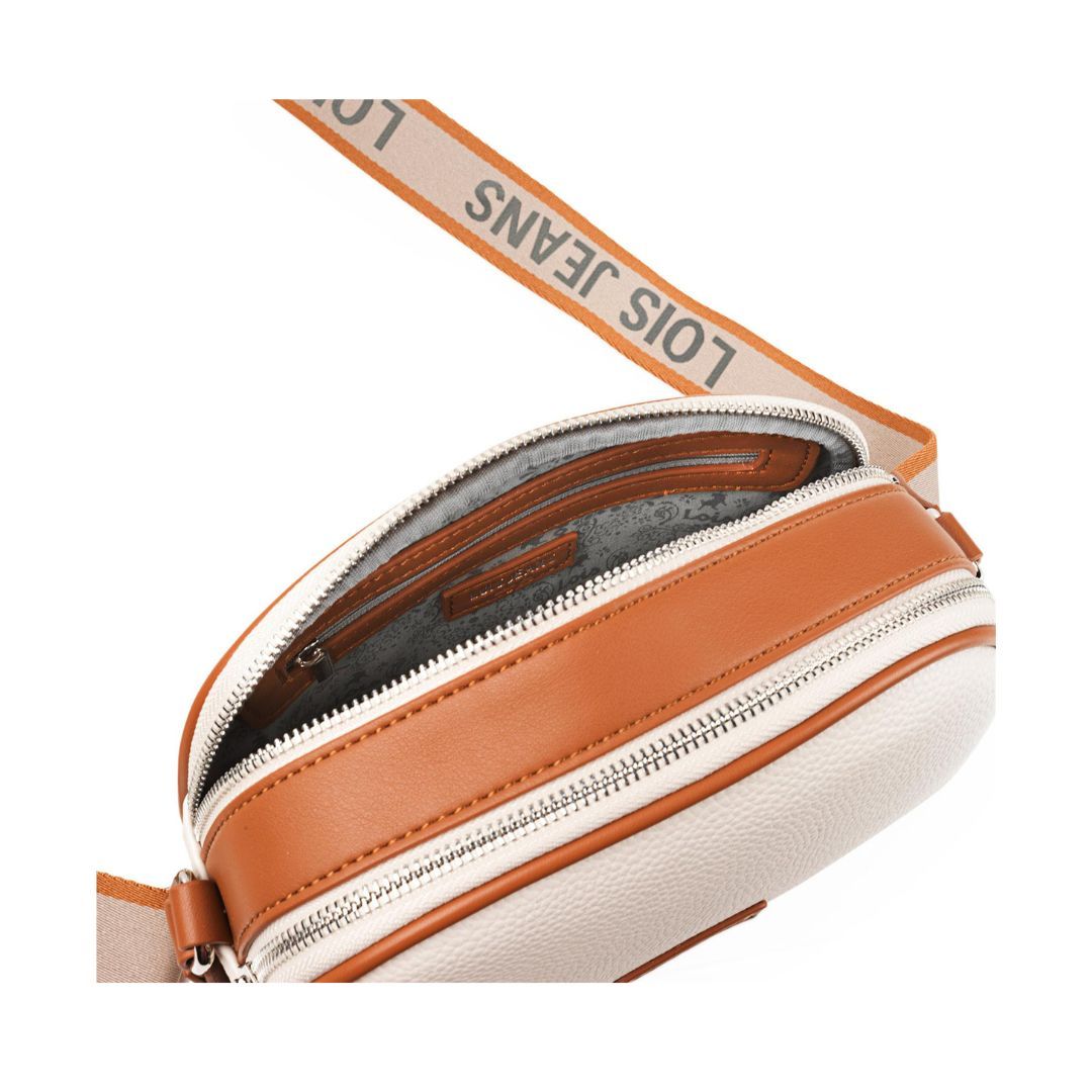 Bolso bandolera doble compartimento Lois detalle de bolso interior Bolso bandolera doble compartimento Lois detalle de bolso interior