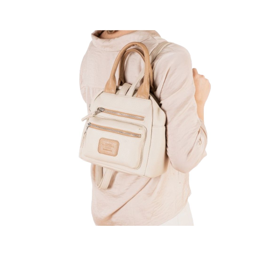Mochila con asas de mano Matties beige probado