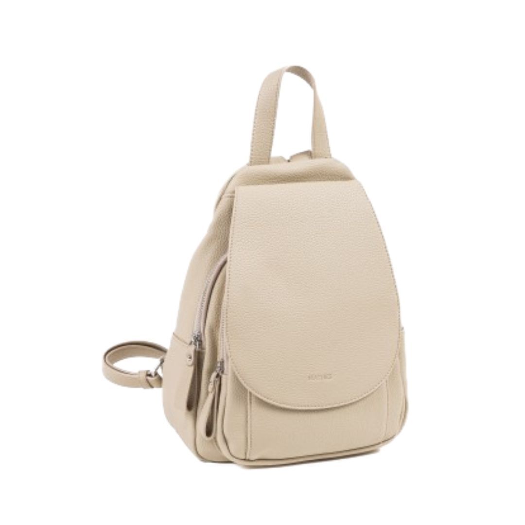 Mochila con solapa mujer Matties beig frontal