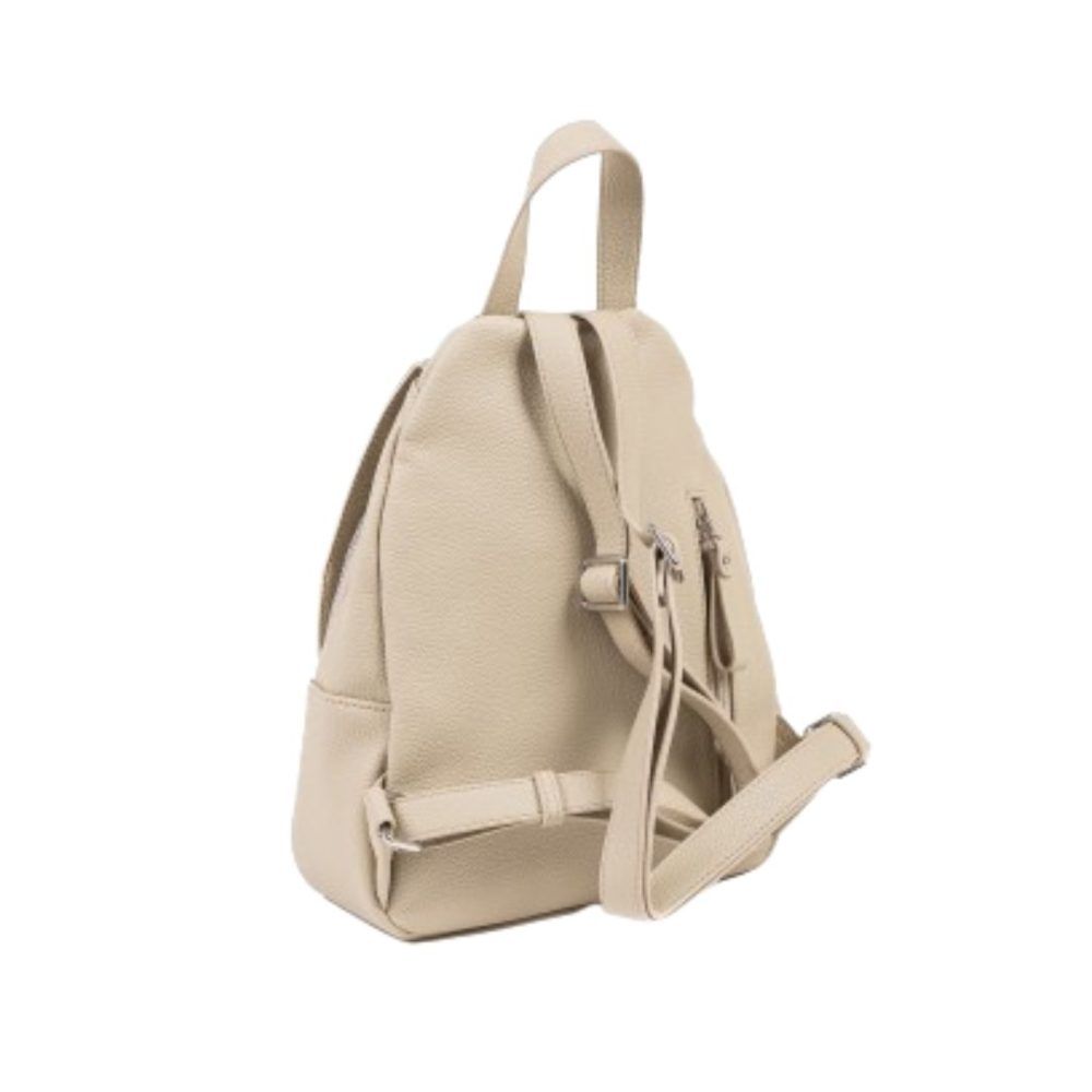 Mochila con solapa mujer Matties beig trasera