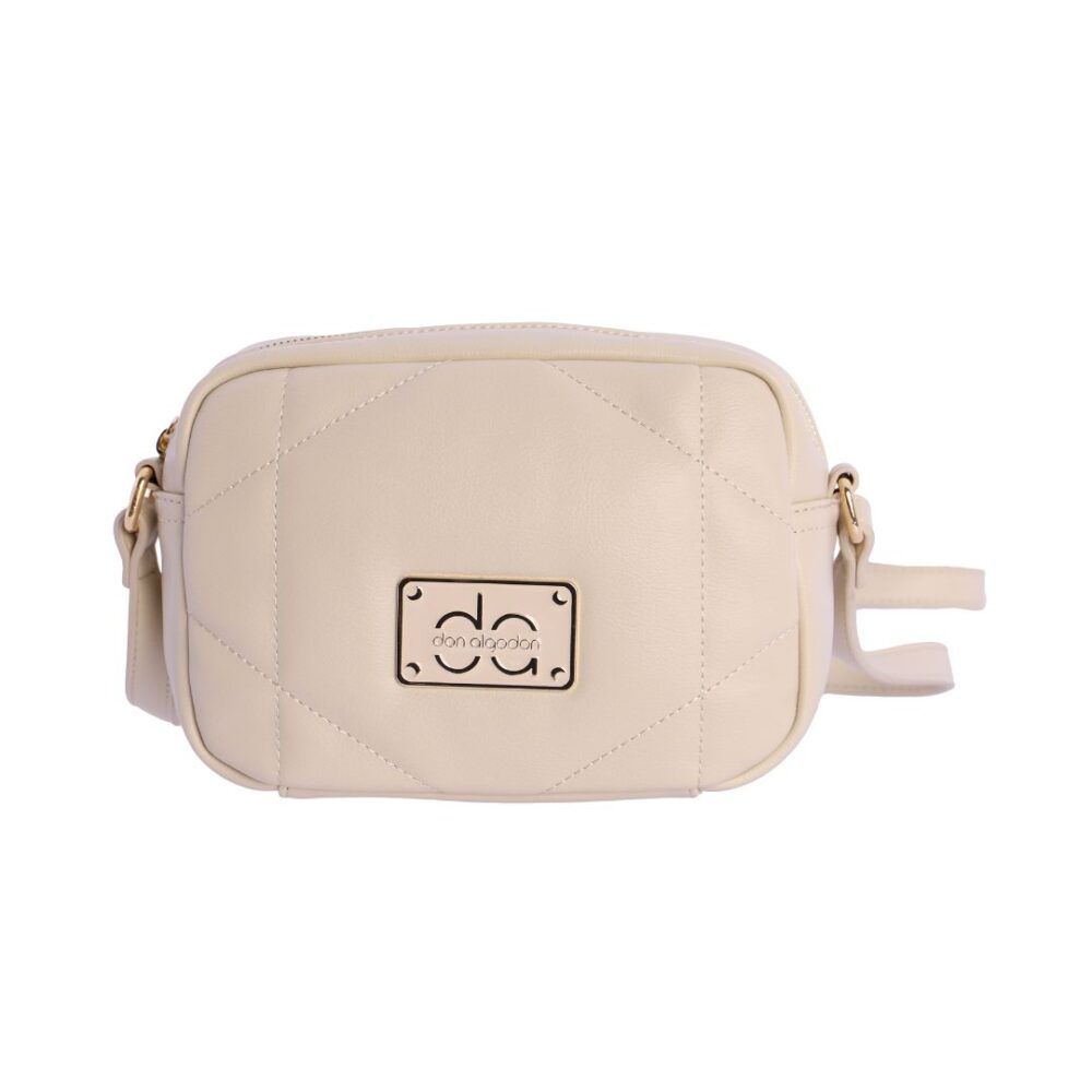 Bolso beige acolchado don algodon frontal