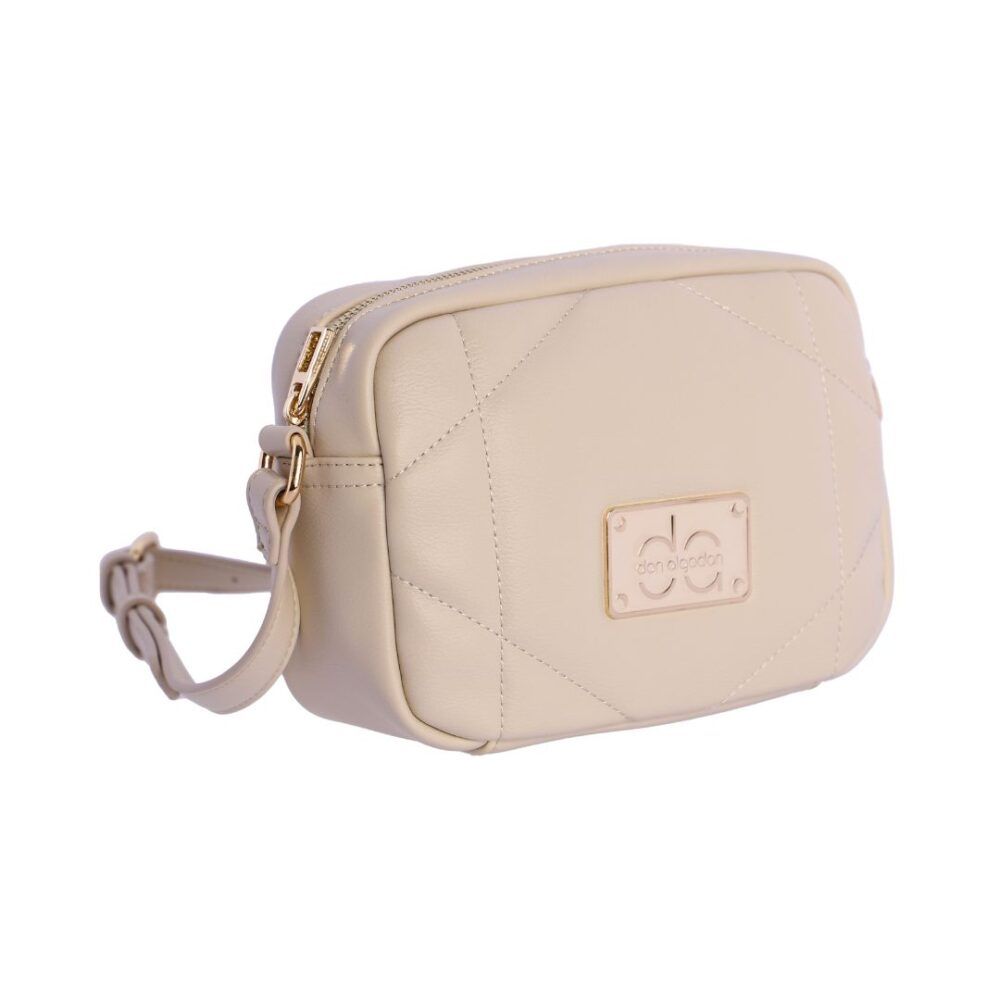 Bolso beige acolchado don algodón lateral