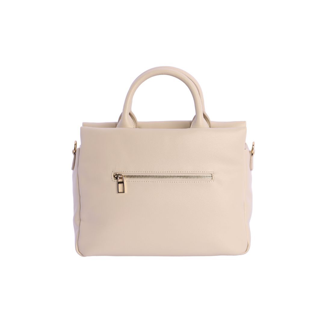 Bolso beige de mano Don Algodon trasera Bolso beige de mano Don Algodon trasera