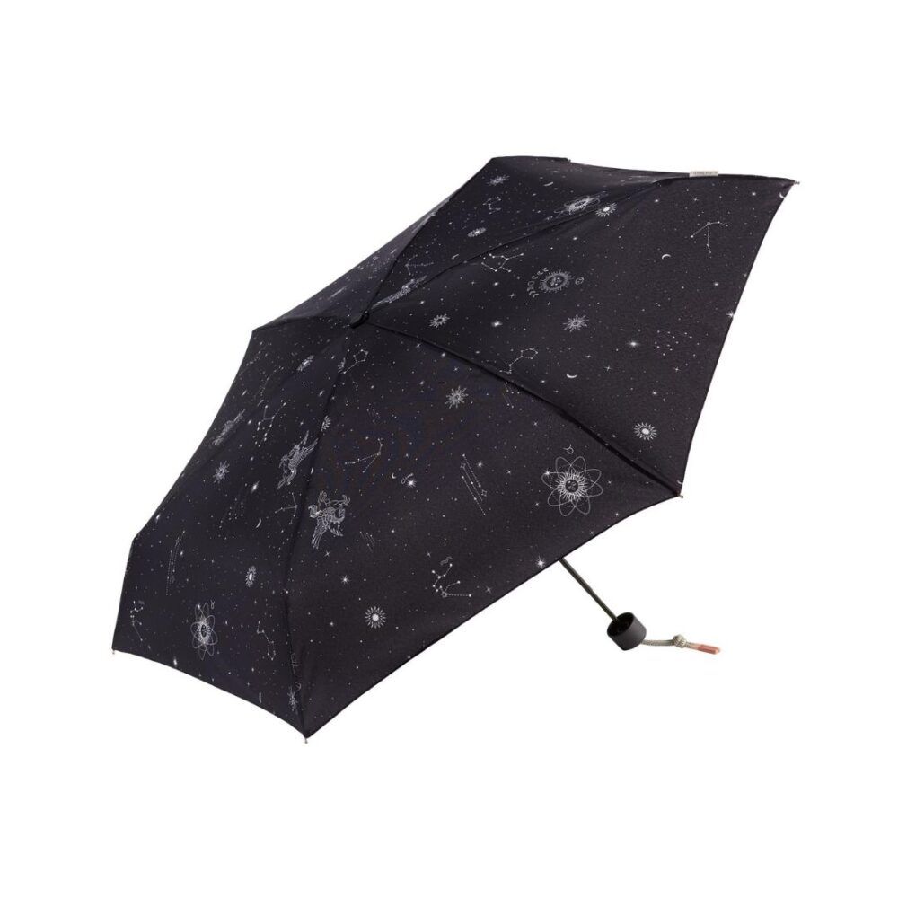Paraguas plegable de mujer Bisetti Astrology marino abierto