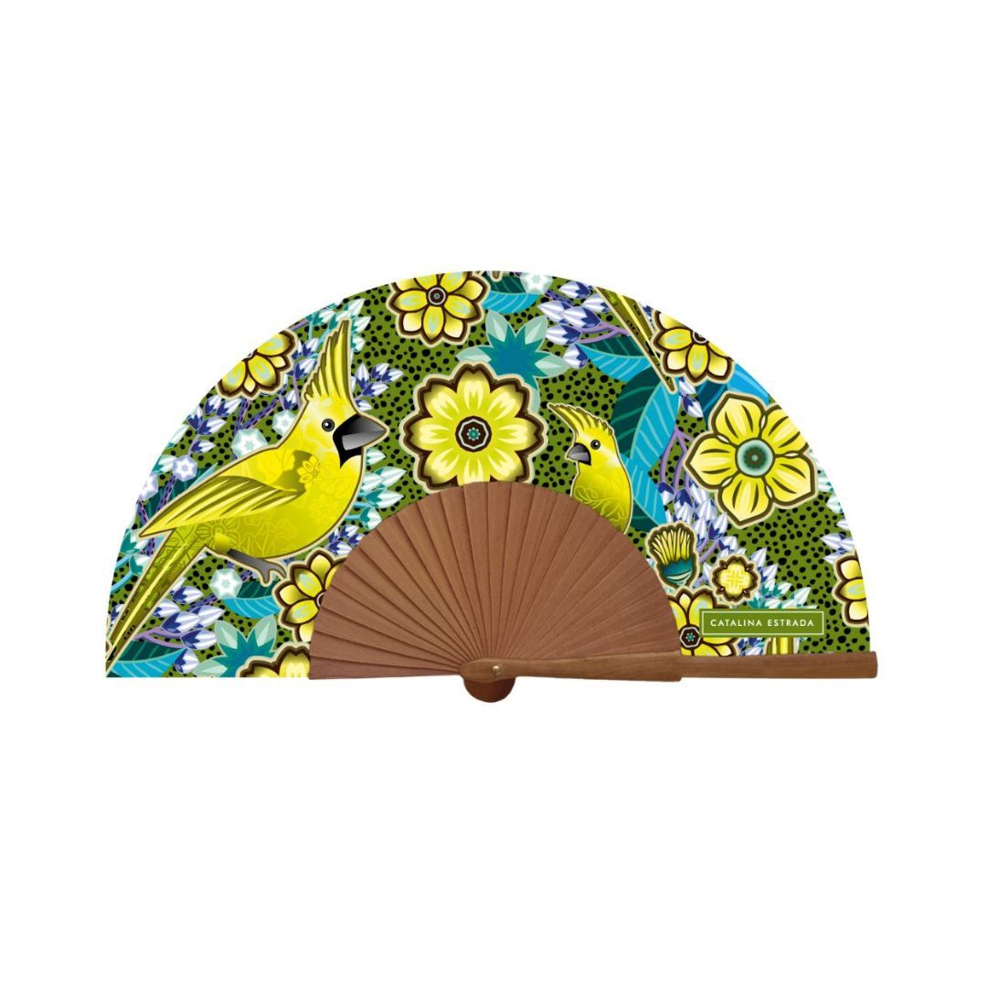 Abanico Catalina Estrada Cardenal Guajiro verde