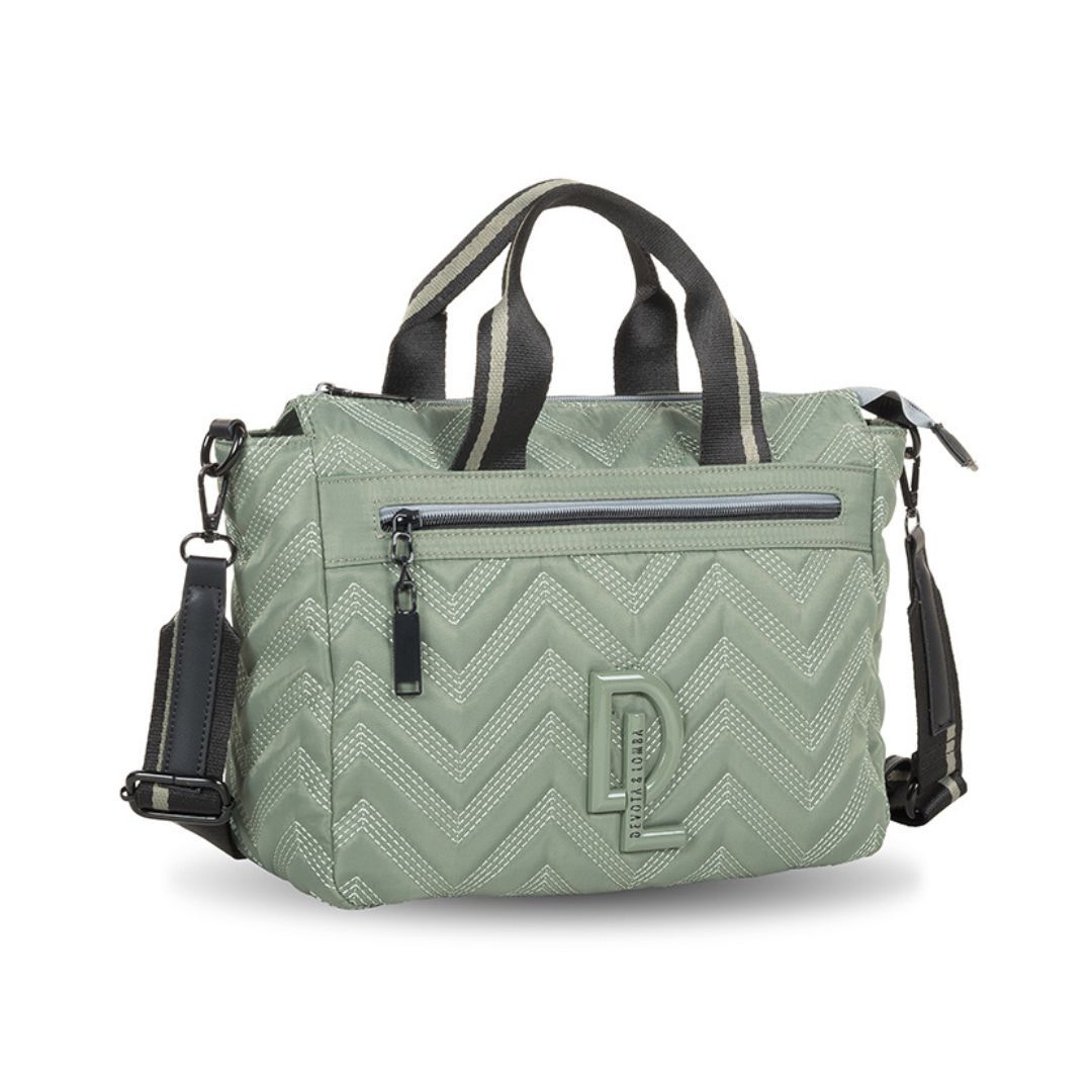 Bolso de mano Devota y Lomba zig-zag verde lateral Bolso de mano Devota y Lomba zig-zag verde lateral