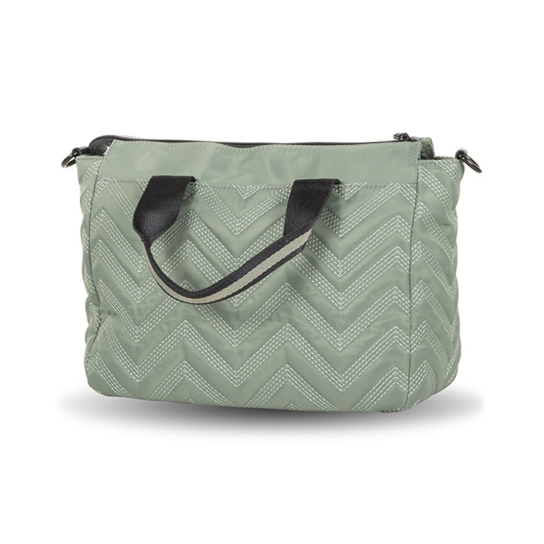 Bolso de mano Devota y Lomba zig-zag verde trasera
