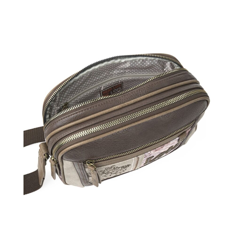 Bolso bandolera Lois doble compartimento detalle de bolsillo interior