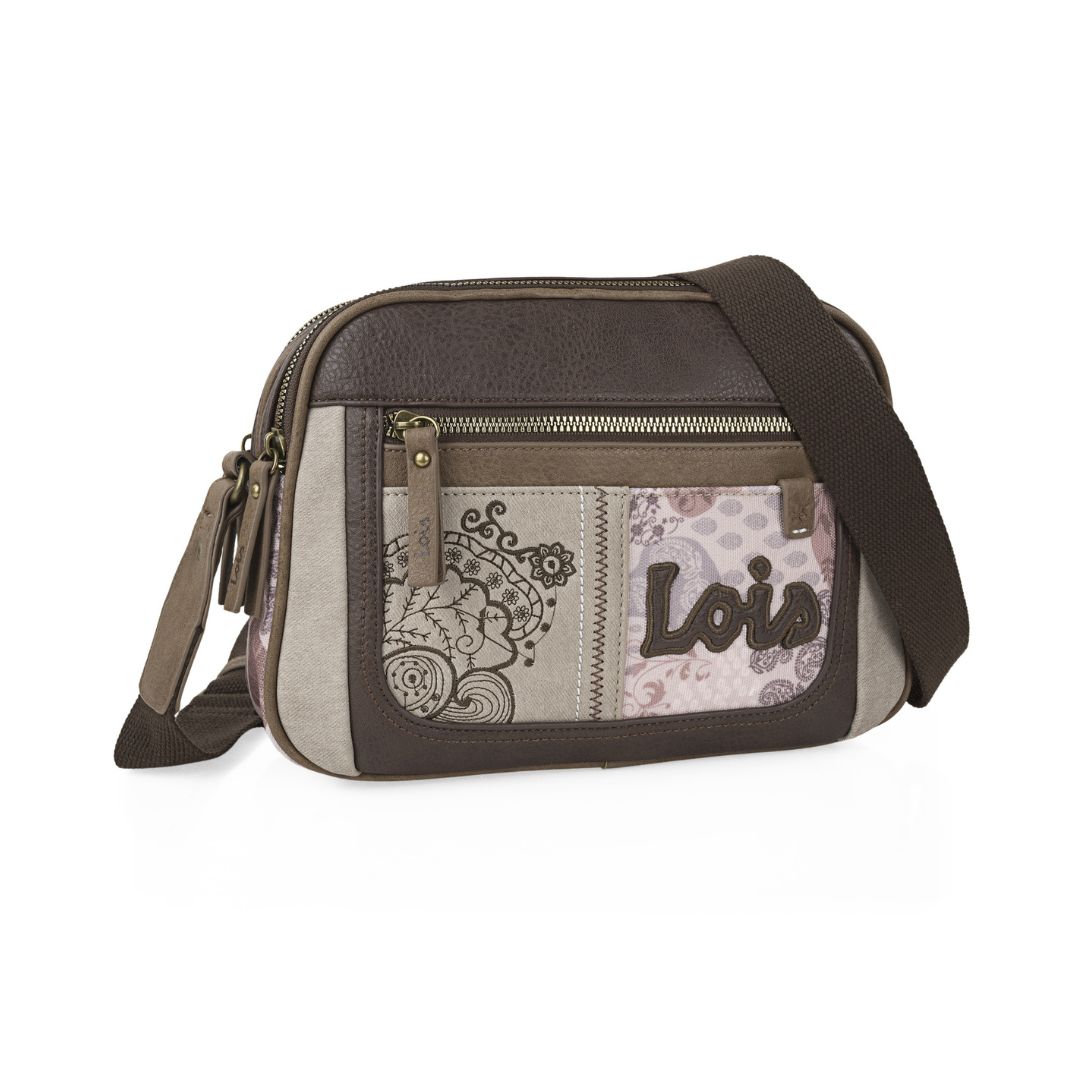 Bolso bandolera Lois doble compartimento  ladeado Bolso bandolera Lois doble compartimento ladeado